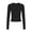 Black, variant on Tight Long Sleeve Shirts for Women Long Sleeve Crew Neck Top Slim Fit Milk Silk Brushed Thermal Tee Casual Loungewear Basic Undershirt Solid Color