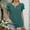 Green, variant on Cutout Double Layer Sleeve Blouses for Women V Neck Short Sleeve Solid Color Loose Chiffon Summer Lightweight Breathable Tops