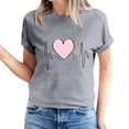 thumbnail image 2 of Fesfesfes Women T Shirt Women's Valentine's Day Love Printed Short Sleeved T-shirt Top Short Sleeved Round Neck Top/Shirt Raglan Shirt Women M(US:6), 2 of 6