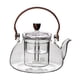 thumbnail image 3 of Tetera de vidrio Tetera de vidrio Hervidor de 1 l Hervidor de té para estufa Tetera de hojas sueltas para cocina Casa de té Barbacoa Camping, 3 of 9
