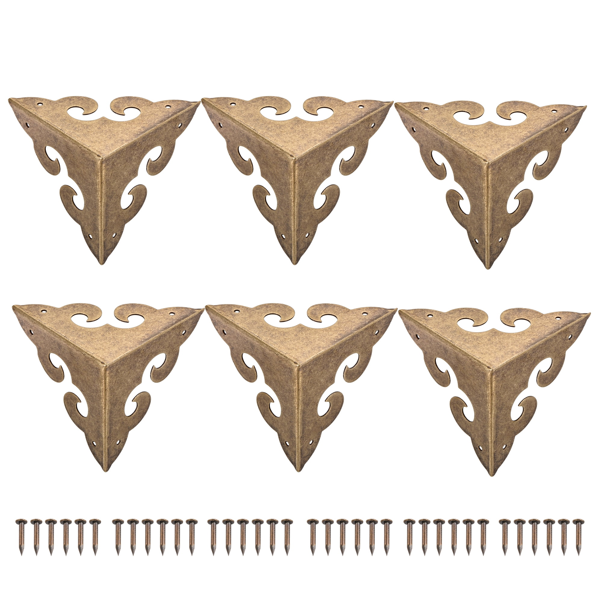 45x45x45mm Metal Box Corner Protectors Oxidation Bronze Tone 6 Pack