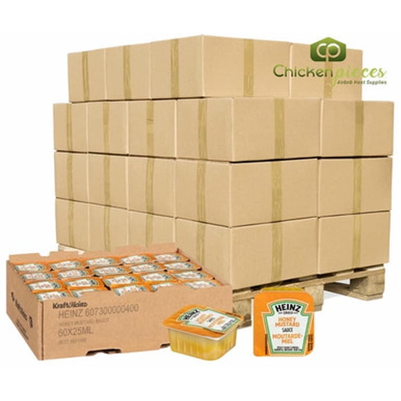 Heinz Honey Mustard Single-Serve Dipping Cups, 25ml Bulk, 120/Case, 50 Cases Per Pallet (6,000 Total Units)