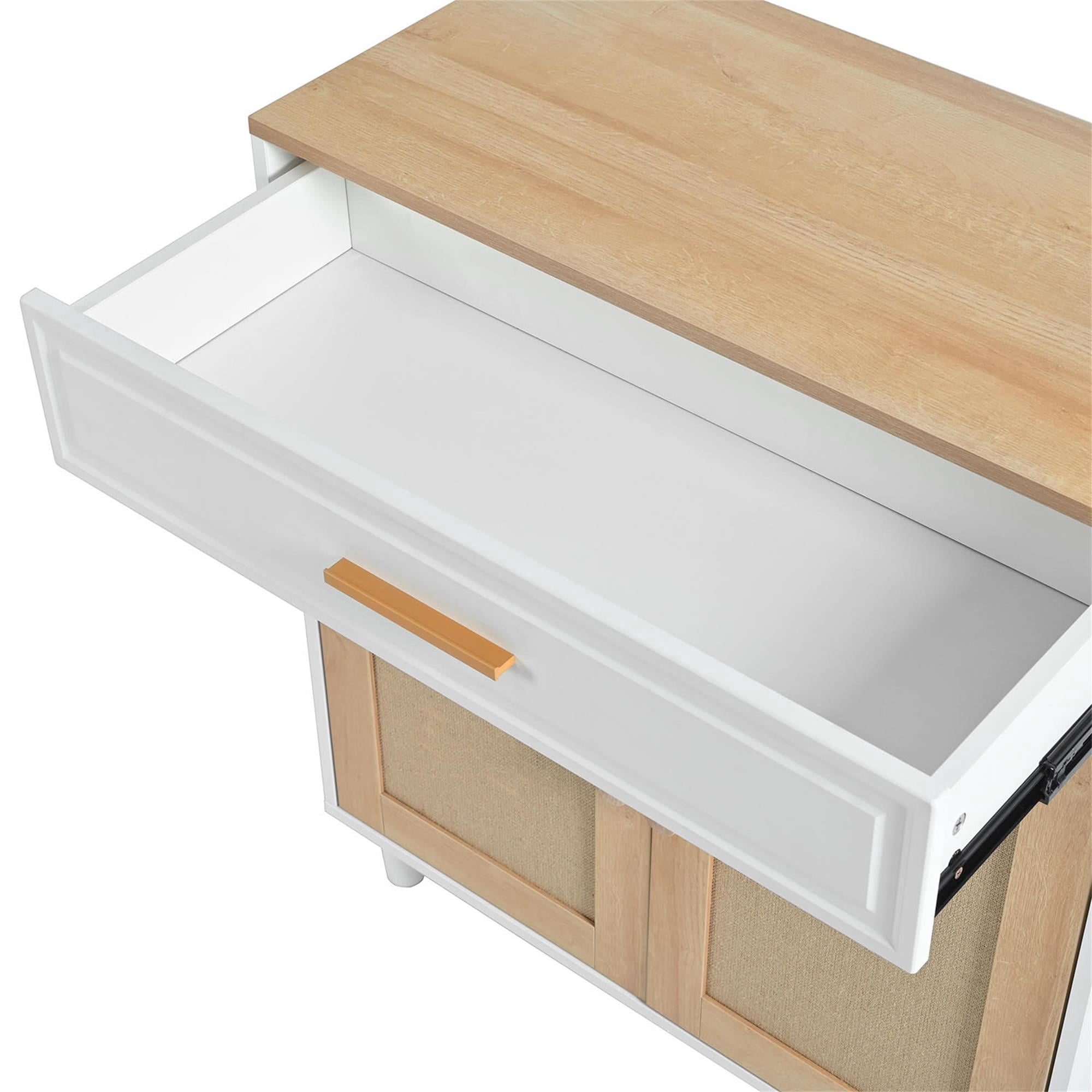 Pefilos 31" Cat Litter Box Enclosure, Hidden Cat Washroom Furniture with Charging Socket, Sisal Scratching Door, Cat House Enough for Most of Litter Box, White