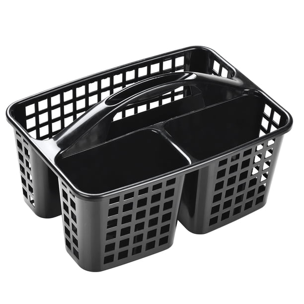 Cesta de ducha ALINK de plástico con compartimentos, color negro