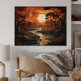 thumbnail image 2 of Designart "African Aura in a Sunset Riverforest" Landscapes Print on Natural Pine Wood, 2 of 5