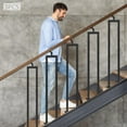 thumbnail image 2 of 3*Carbon Steel Stair Balusters Modern U-Shaped Metal Spindles for Stairs Black, 2 of 17