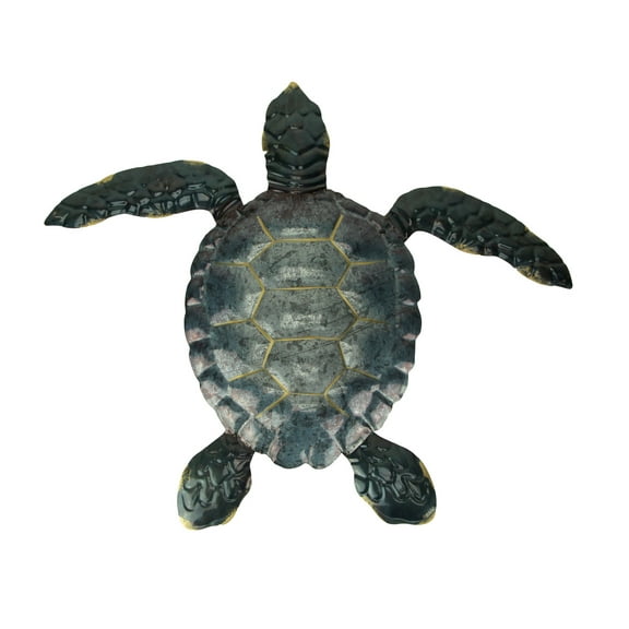Mayrich Company Blue Galvanized Metal Art Sea Turtle Wall Sculpture 19 inch