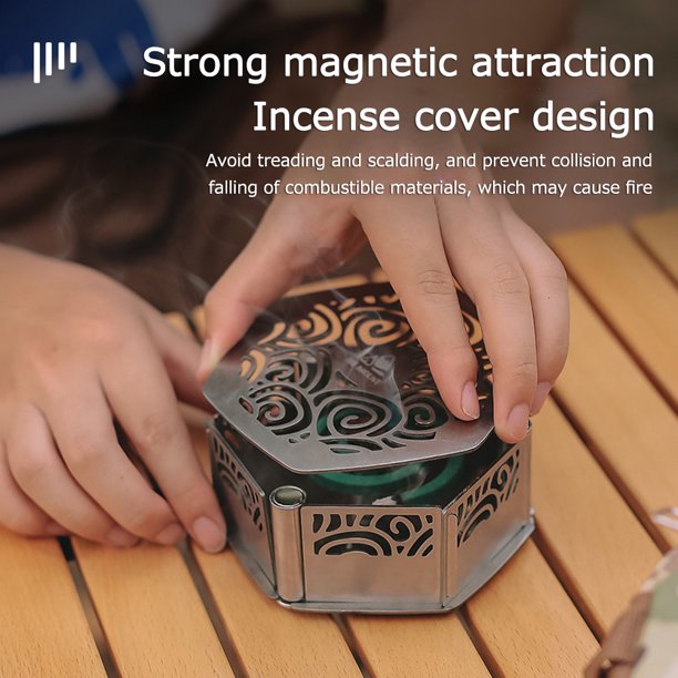 Portabobinas De Incienso Mosquito Coil Holder Outdoor Portable Mosquito Coil Holder Camping Acero inoxidable Multifuncional para Senderismo Viajes