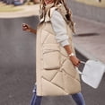 thumbnail image 5 of Gibobby Chaleco largo acolchado mujer, Chalecos casuales para mujer, chaleco largo y suave de longitud media, chaquetas de algodón de invierno, ligeras(Caqui,XG), 5 of 5