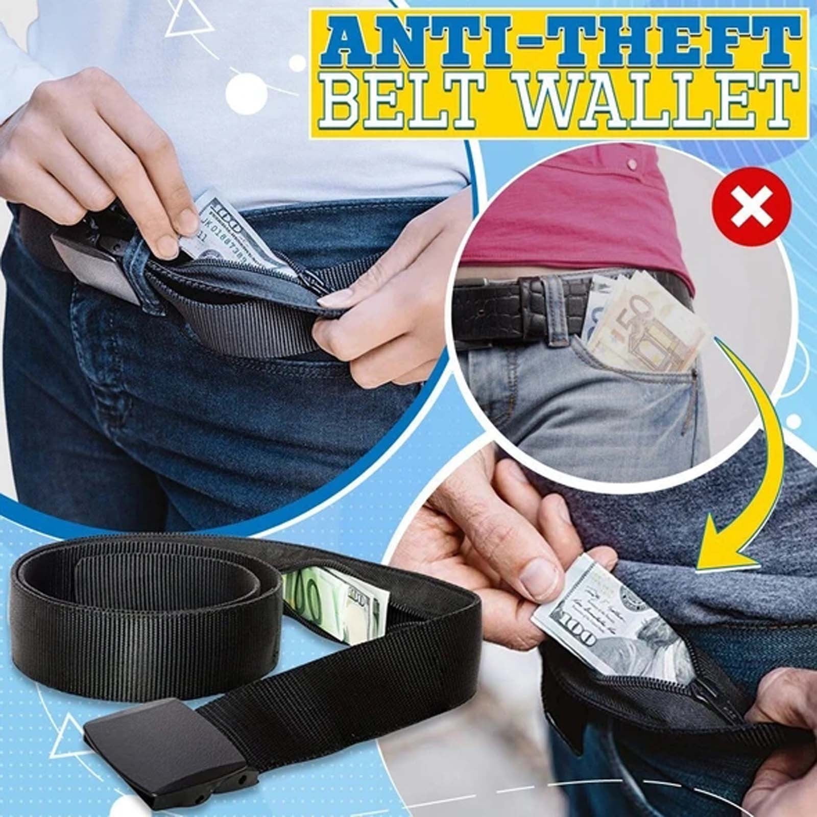 Timifis Travel Safety Anti-Theft Hidden Money Bag Belt Wallet Invisible Wallet Phone Purse - Baby Days Black