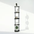 thumbnail image 6 of Furinno Turn-N-Tube 5 Tier Multipurpose Corner Display Rack Shelving Unit, Black/Grey, 6 of 6