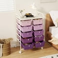 thumbnail image 4 of Costway 10-Drawer Storage Cart Utility Rolling Trolley Kitchen Organizer Purple, 4 of 8