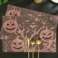 thumbnail image 6 of Boovnll Halloween Placemats, 12x18" Hollow Pumpkin Place Mats Heat-Proof Washable Wipeable Placemats for Holiday, Kitchen, Dining Table, Party Decor Supplies, Halloween Decorations, 6 of 6