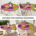 thumbnail image 7 of Boho Floral Print Round Tablecloth with Elastic Hem, 44 Inch Fits 38"-42" Tables, Liquid Resistant Vinyl Cover for All Occasions, 7 of 7