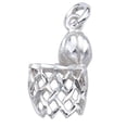 thumbnail image 1 of Sterling Silver 24" 1.2mm Box Chain Basketball Going Into The Hoop Basket Pendant Necklace, 1 of 2