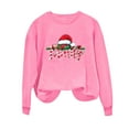 thumbnail image 5 of Enjoytime Fall Tops for Women 2025 Christmas Printed Long Sleeve Crewneck Sweatshirt Xmas Holiday Lightweight Pullover Sweatshirts Pink M, 5 of 6