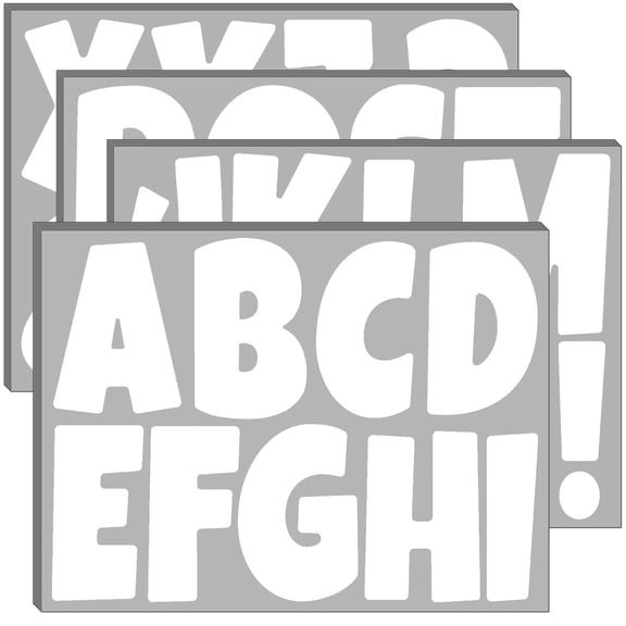 Bulletin Board Alphabet Letters, 20 Sheets 4 Inch Cutouts, Large Letters for Classroom, , Home, Office, Party, Chalkboard Design, White