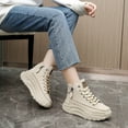 thumbnail image 4 of Womens Platform High Top Canvas Shoes Thick Sole Non Slip Casual Dress Shoes Comfortable Lace Up Sneakers, 4 of 6