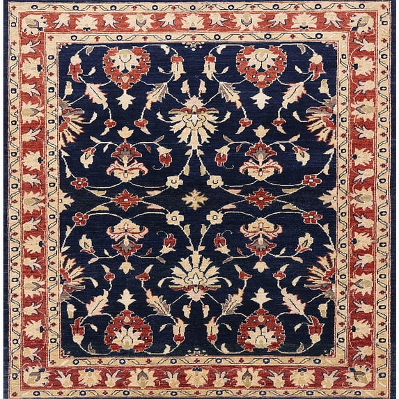 Ahgly Company Machine Washable Indoor Square Industrial Modern Purple Lily Purple Area Rugs, 4' Square