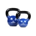 thumbnail image 2 of Element Fitness Vinyl Coated Kettlebell 75 lb Blue Cast Iron Strength Training, 2 of 2