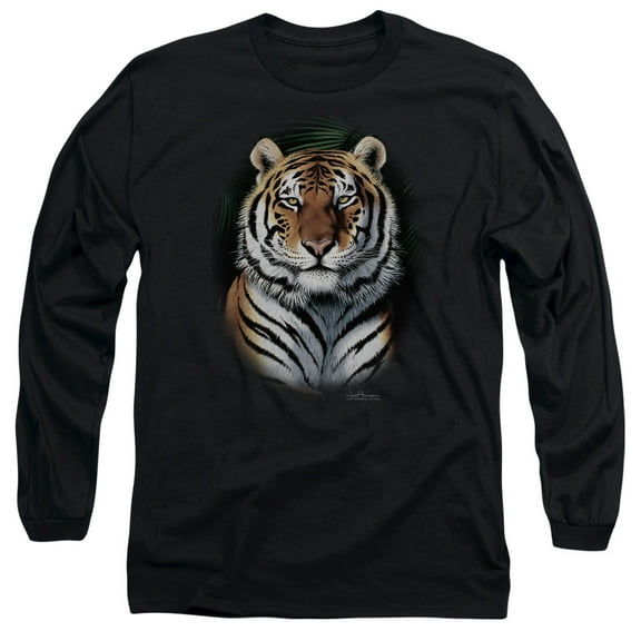 Wildlife Jungle Fire Long Sleeve T-Shirt Adult 18/1 Black