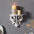 thumbnail image 6 of SOFE Vintage Wooden Wall Shelf - Distressed White Drop Shape Floating Shelves for Small Spaces, 10" Wide Decorative Shelf for Plants, Books, Entryway & Office, 6 of 6