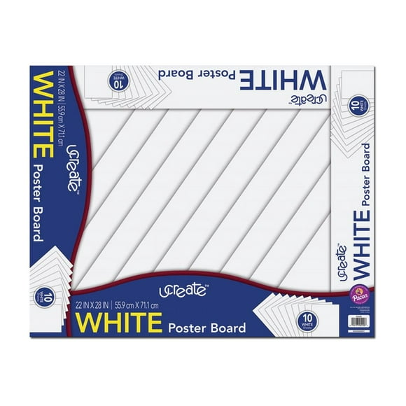 UCreate - Poster board - 22.01 in x 27.99 in - white (pack of 10)