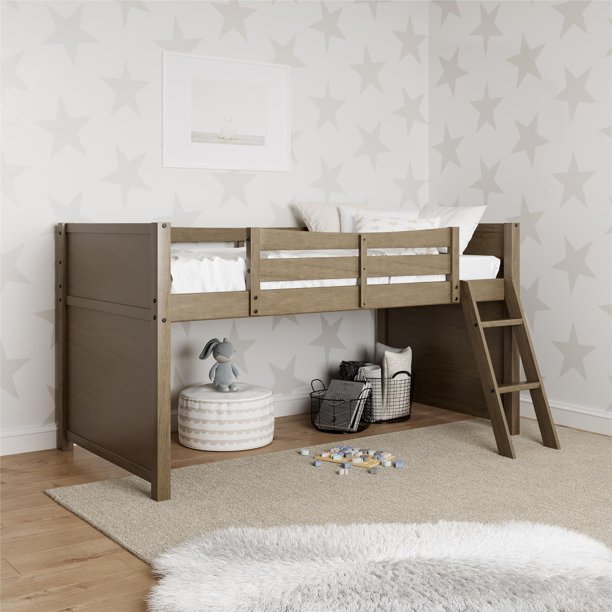DHP Marlowe Junior Loft Bed, Twin Size, French Gray