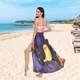 thumbnail image 6 of FORMRS Womens Long Sarong Beach Wrap Semi-Sheer Bikini Skirt Bathing Swimsuit Cover Up, Halloween Colorful Ghosts, 6 of 7