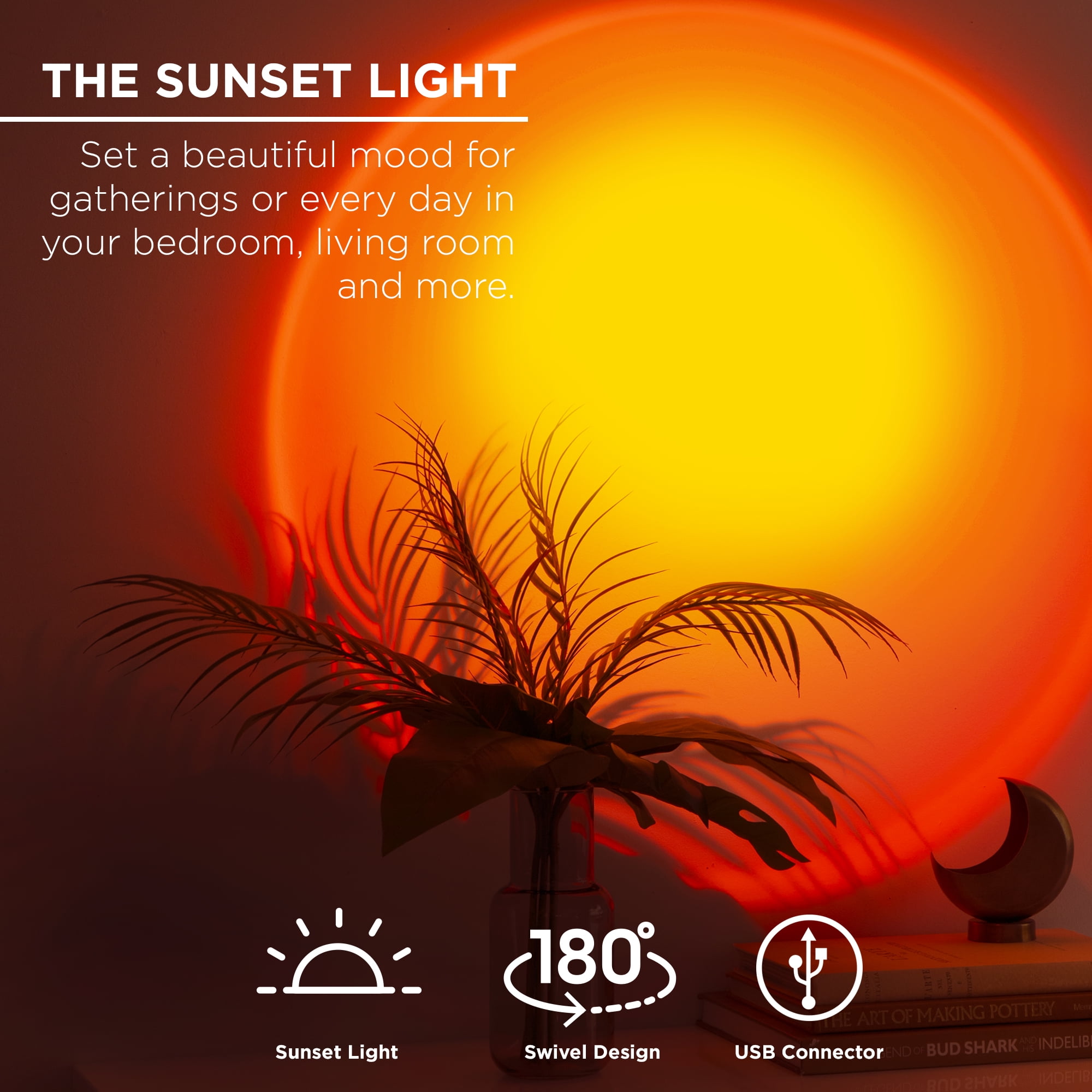 Merkury Innovations Sunset Lamp LED Projector with Remote
