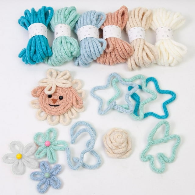 6 piezas de hilo de tejer hilo voluminoso regalo para principiantes coloridos kindergarten decoración para el hogar proyectos de ganchillo elásticos F