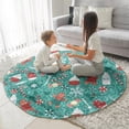 thumbnail image 3 of Green Christmas Baking Pattern Round Blanket,Comfortable Soft Flannel Throw Blanket,All Season,Warm Lightweight Blankets for Sofa Bed Couch Living Room Chair 47"x47", 3 of 5