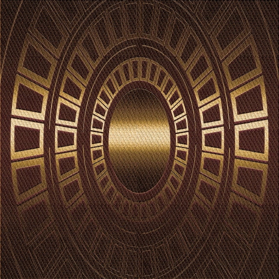 Ahgly Company Indoor Square Patterned Saddle Brown Area Rugs, 8' Square