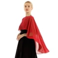 thumbnail image 4 of Kaerm Women Chiffon Capes Soft Shawls and Wraps Capelets for Evening Dress Wedding Capes Cover Up Red One Size, 4 of 8