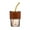 Amber with sleeve, variant on 13oz/400ml Tumbler Water Glass, Cups with Straw and Lid Sealed Carry on for Coffee, Iced Tea, Thick Wall Insulated Glass Cup (Amber)