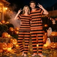 thumbnail image 6 of Family Matching Halloween Pajamas Set Ghost Bat Short Sleeve Spooky Pullover Pajamas Pumpkin Candy Loose Horror Loungewear, Women:3XL, 6 of 8