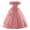 ZB-Pink10, variant on KAOOCXU Girl Elegant One Shoulder Tiered Dress Double Layer Flared Dress For Ages 8-12 Romper Leisure Sheath Sundress