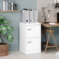 thumbnail image 2 of MIIIKO 2 Drawer File Cabinet,Metal Small Filing Cabinets with Lock,15.1IN Wide Storage A4/F4/Letter/Legal for Home Office-Assembly Required (2 Drawer-White), 2 of 6