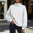 thumbnail image 3 of Turtleneck Pullover Sweatshirt for Women Oversized Long Sleeve Basic Casual Everyday Fall Winter Top, 3 of 7