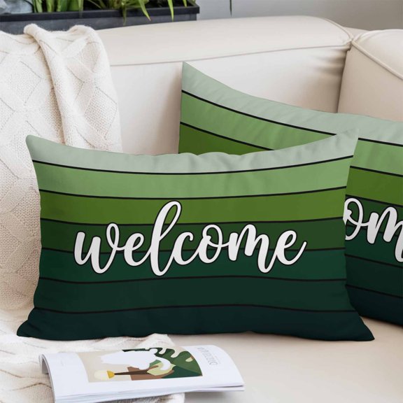 Green Wooden Grain King Size Pillow Cover, Pillowcase Protectors with Zipper, Breathable Decorative Throw Pillow Case Cover, Ombre Farmhouse Country Wood Plank Pillow Shams for Couch Sofa 20x36Inch