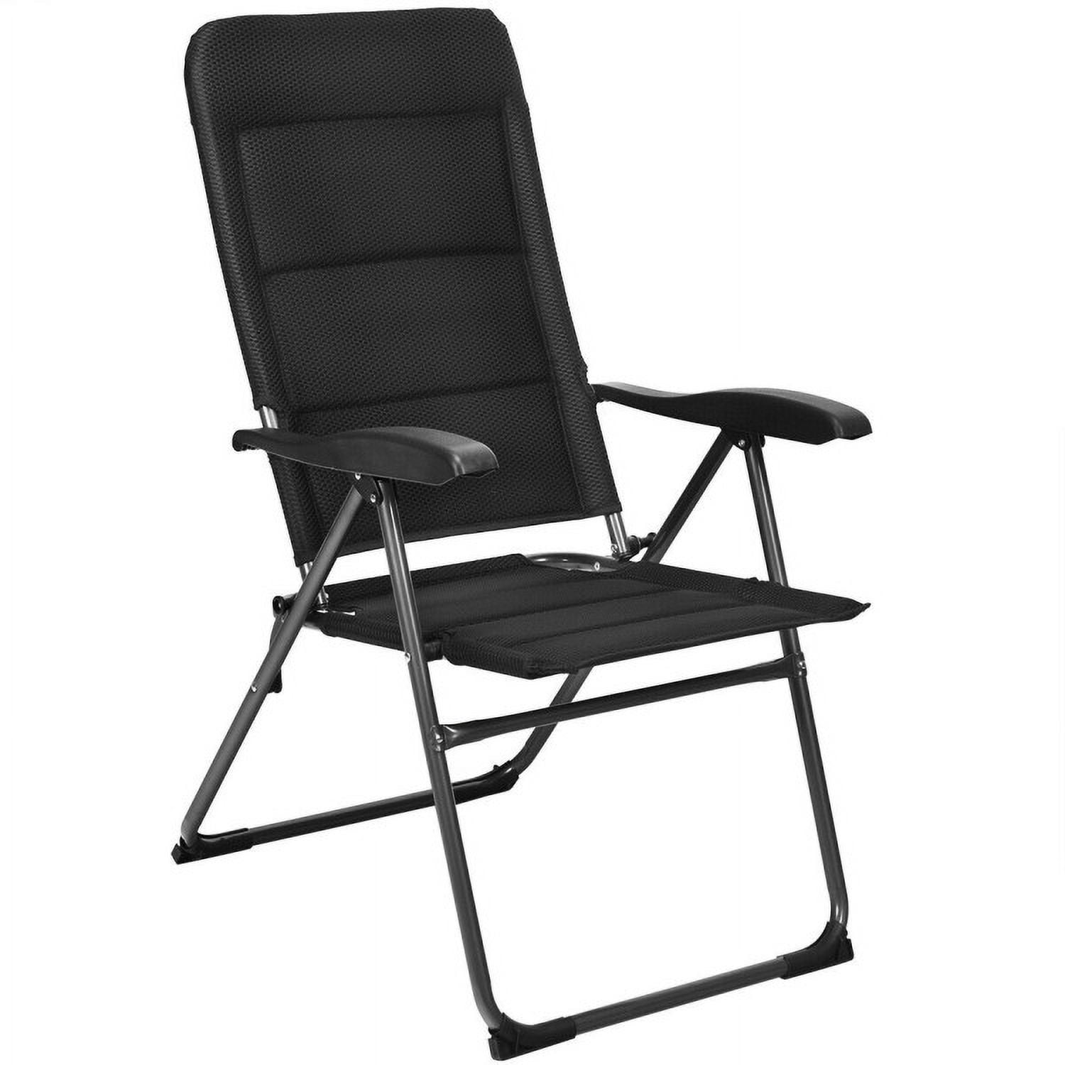 Aimee Lii Set of 4 Patio Folding Chairs with Adjustable Backrest, Outdoor Patio Set, Black