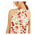 thumbnail image 3 of TEEZE ME Womens Ivory Floral Sleeveless Halter Short Fit + Flare Dress 5\6, 3 of 4
