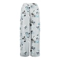 thumbnail image 5 of Dress Pants Women Petite High Waisted Wide Leg Summer Beach Vacation Women's Pants Boho Lounge Casual Palazzo Trousers Light Blue 2XL, 5 of 7