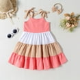thumbnail image 2 of REDARER Toddler Girls Tiered Dress with Bow Straps & Matching Headband 4th of July Patriotic Outfit,3-4 Years, 2 of 9
