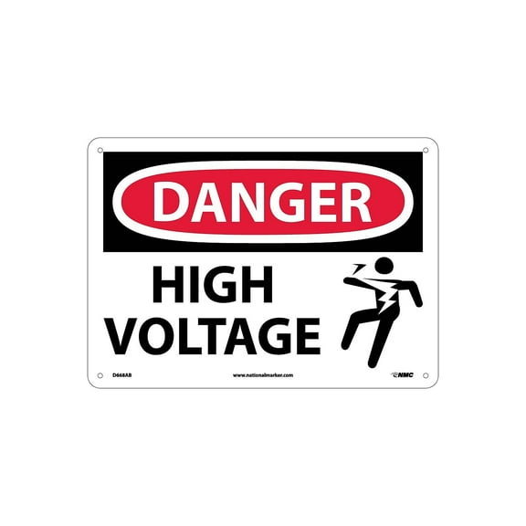 National Marker High Voltage (Graphic) 10X14 .040 Aluminum Danger Sign D668AB