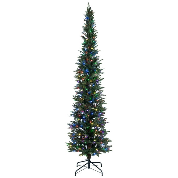 Vickerman 5.5' x 21" Compton Pole Artificial Christmas Tree, Multi-colored Dura-Lit LED lights