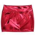 thumbnail image 5 of ranrann Women's Shiny Metallic Bodycon Mini Skirt Nightclub Dance Miniskirts Music Festival Clubwear Red One Size, 5 of 5