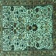 thumbnail image 1 of Ahgly Company Machine Washable Indoor Square Persian Turquoise Blue Traditional Area Rugs, 6' Square, 1 of 4
