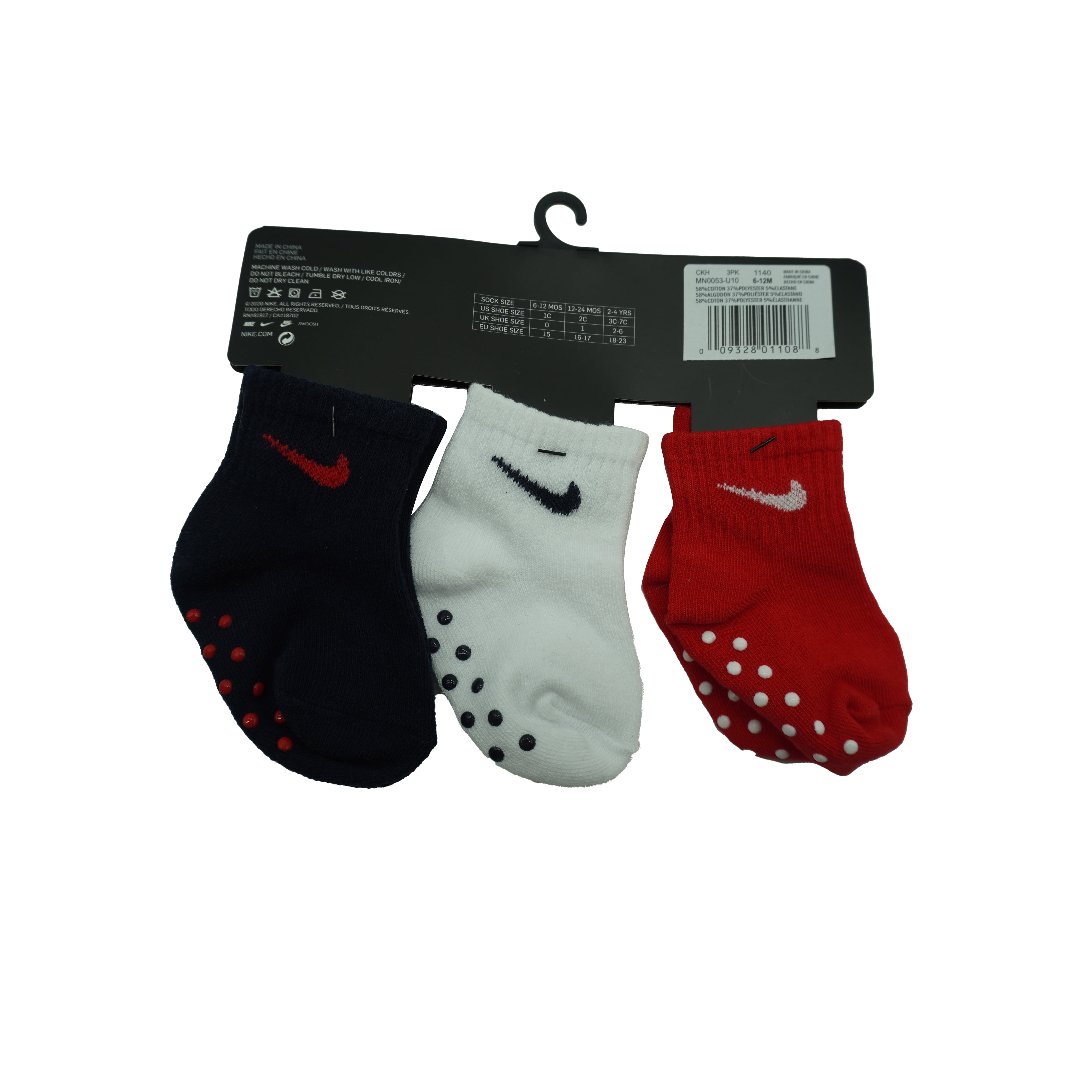 Renderen muis of rat Trottoir Nike Toddler 3 Pack Gripper Socks (University Red (U10), 6-12 Months) -  Walmart.com