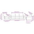 thumbnail image 4 of vidaXL 3 Piece Sofa Set with Cushions Light Grey Velvet, 4 of 5